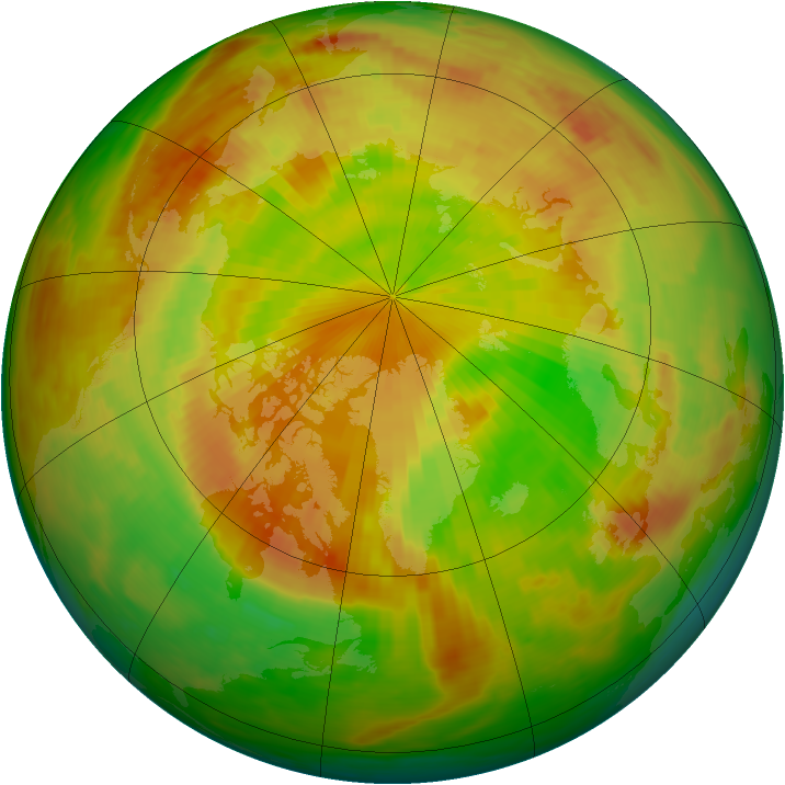 Arctic ozone map for 22 May 1987